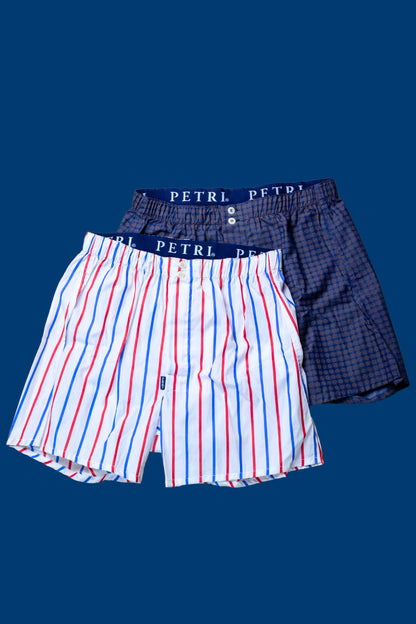 "JFK" & "GIANNI" - BOX TWO AMERICAN COTTON BOXER SHORTS